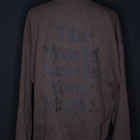 Dressed In LaLa Sweater World Needs Your Magic Puff Print Sz L / XL - Picture 9 of 10